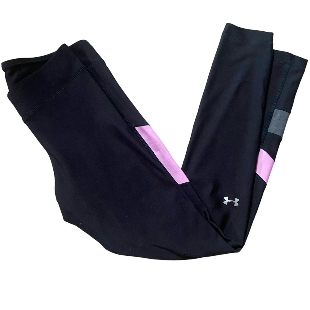 Under Armour Compression Training Yoga Running Pants Heat Gear Black Pink S